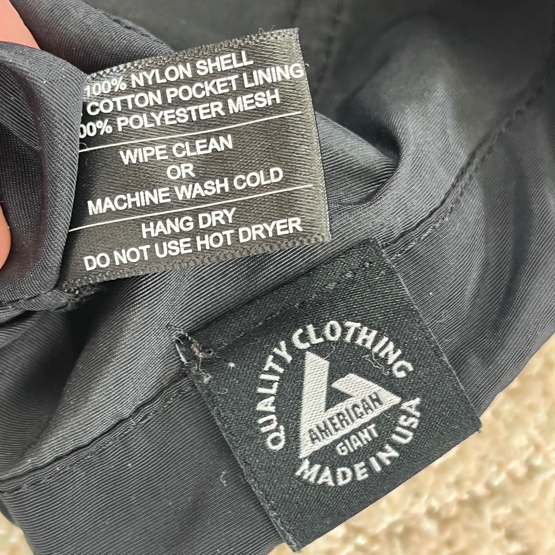 American Giant Black Nylon Pullover Anorak Hooded Jacket XL Made in USA 8