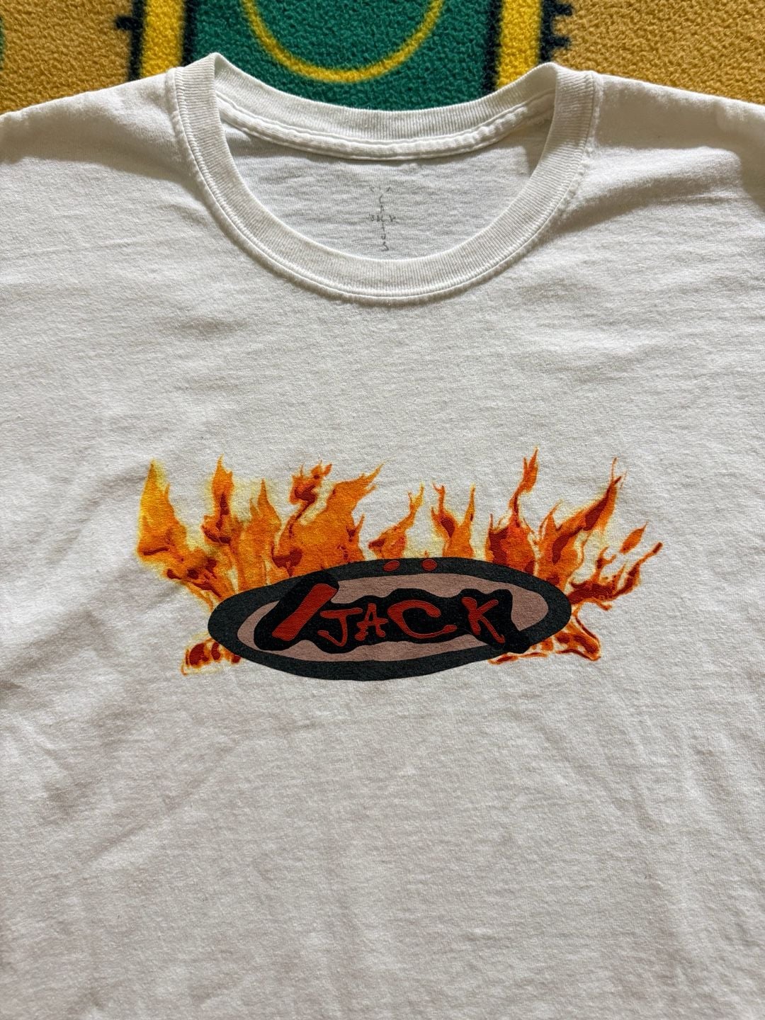 Travis Scott Cactus Jack Flame Graphic White T-Shirt 1