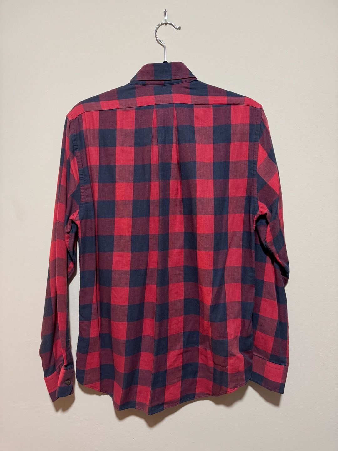 Vineyard Vines Slim Fit Crosby Shirt Men’s Small Red Navy Buffalo Plaid Linen 3