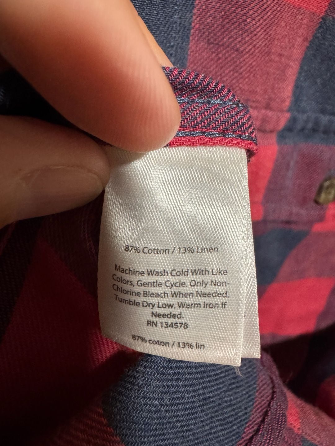 Vineyard Vines Slim Fit Crosby Shirt Men’s Small Red Navy Buffalo Plaid Linen 8