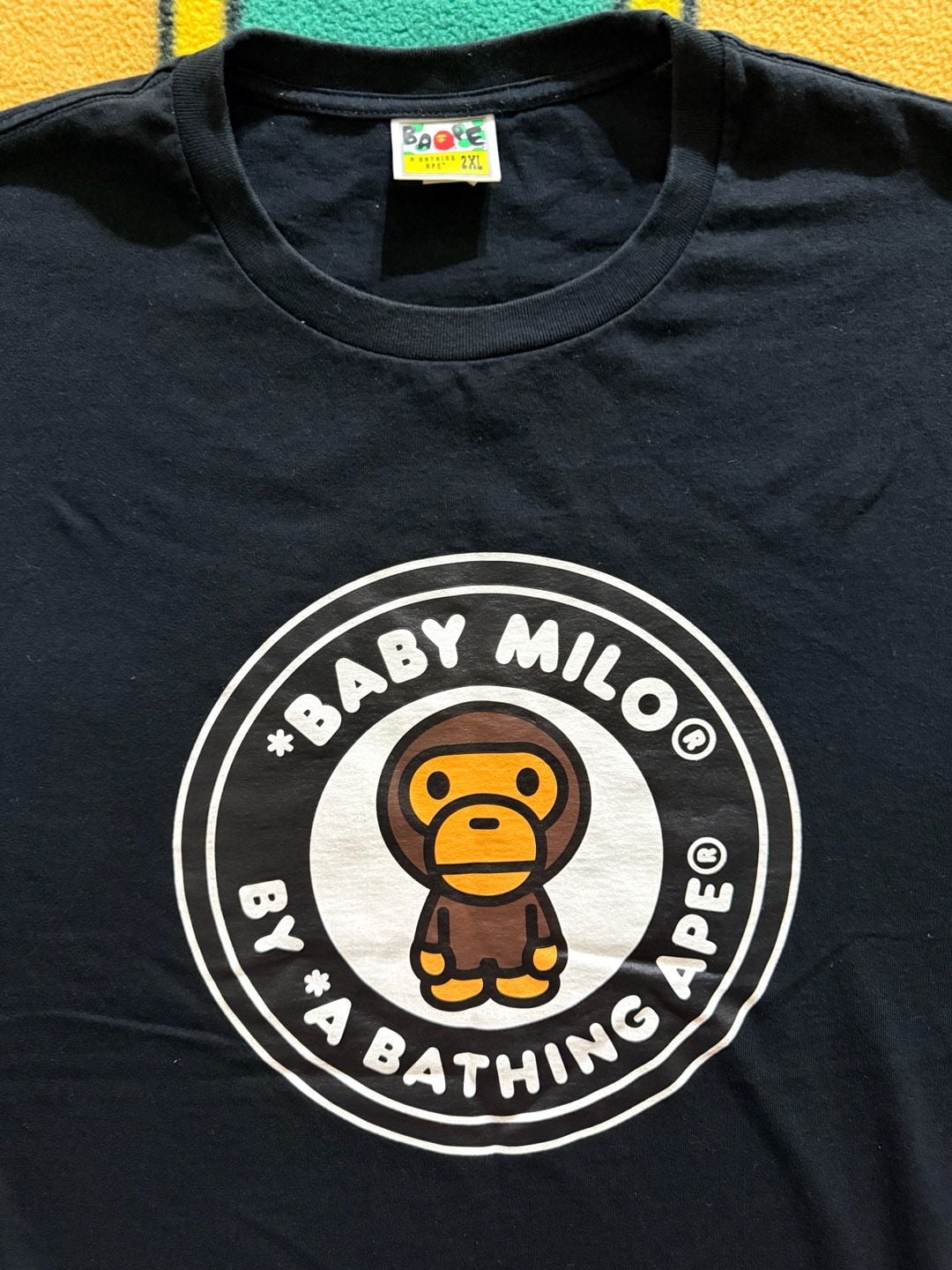A Bathing Ape Baby Milo Circle Logo Black T-Shirt 2
