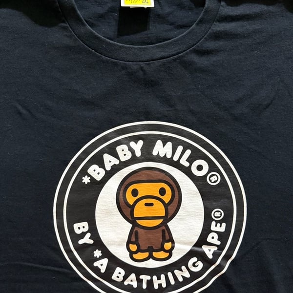 A Bathing Ape Baby Milo Circle Logo Black T-Shirt