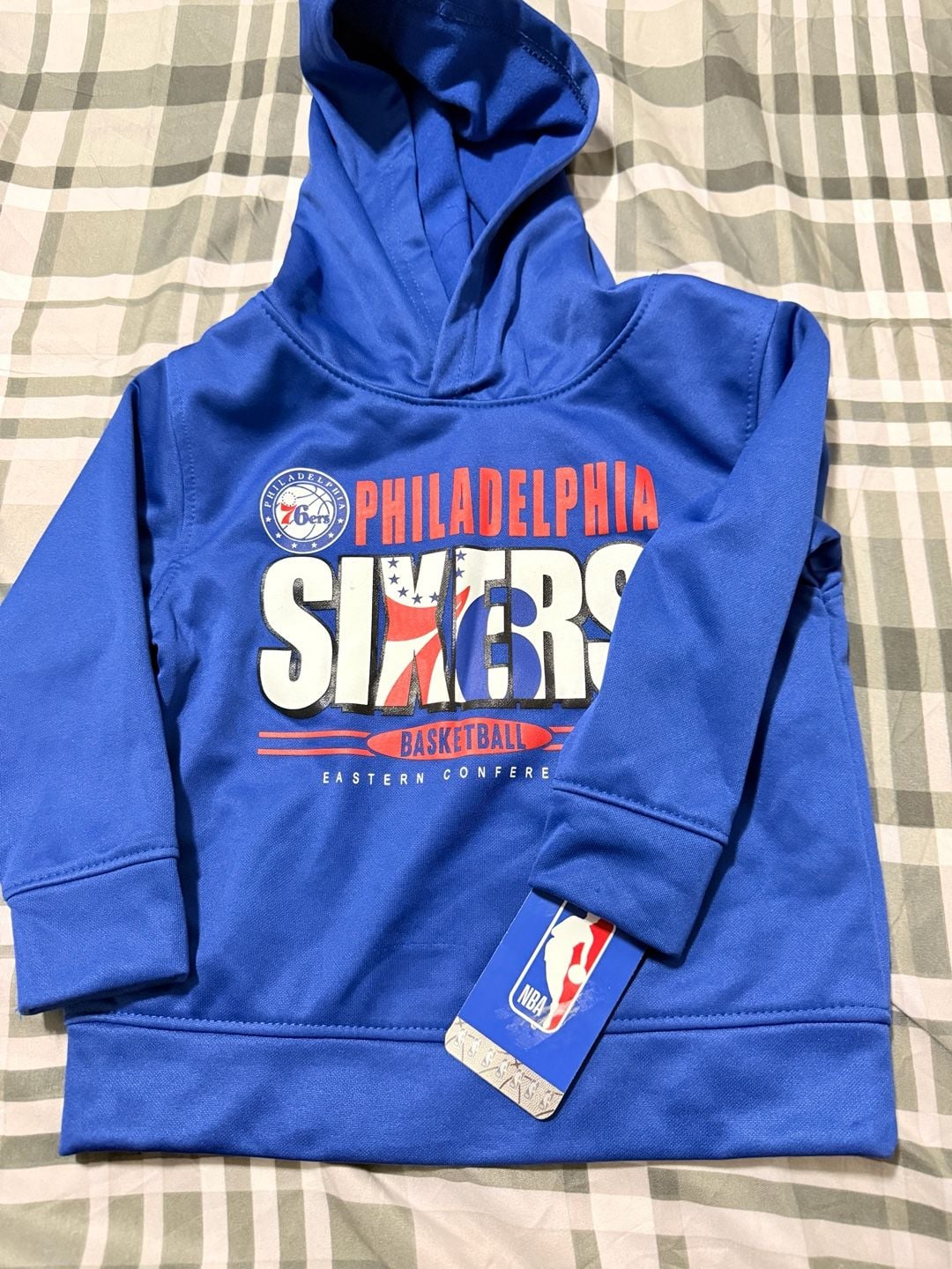 Philadelphia 76ers NBA Toddler Size 2T Blue Pullover Hoodie Sweatshirt 2