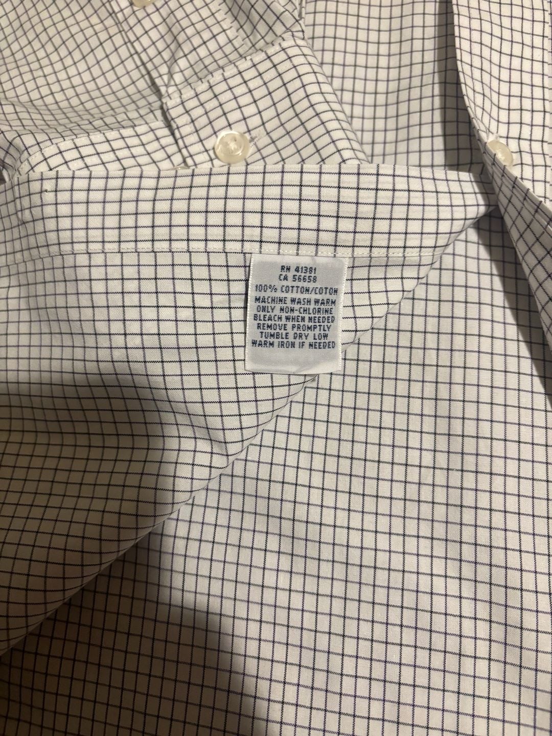 Polo Ralph Lauren Mens L 16.5 36/37 Classic Fit White Check Button Down Shirt 8