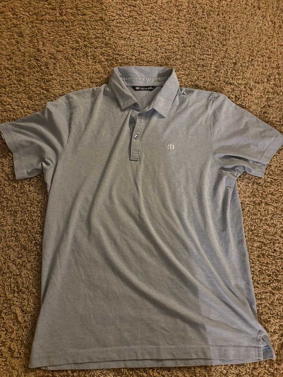 TravisMathew Blue Short Sleeve Polo Golf Shirt Men's Size L 2