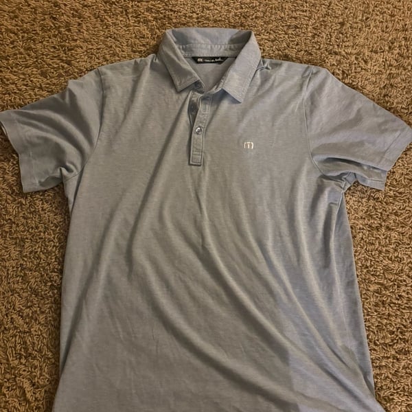 TravisMathew Blue Short Sleeve Polo Golf Shirt Men's Size L