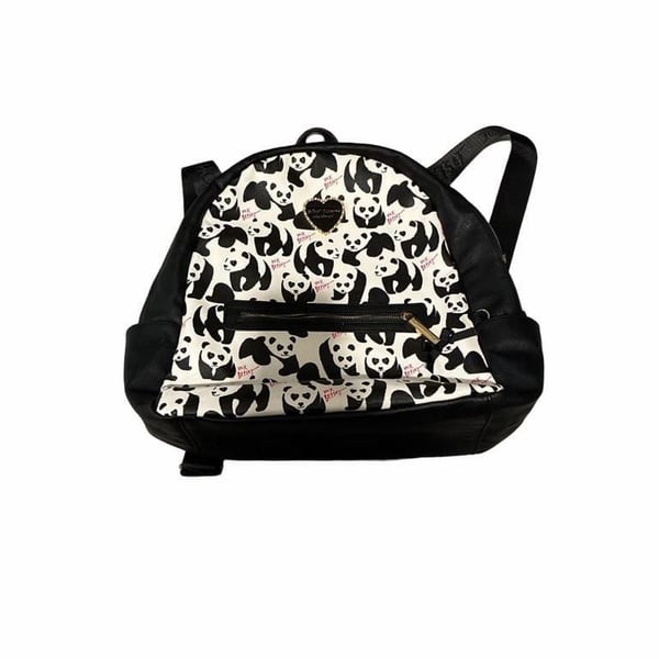 Betsey Johnson Panda Floral Print Faux Leather Backpack