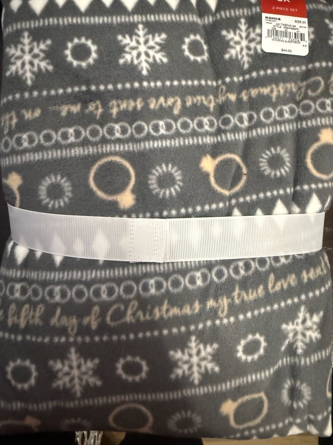 Jammies For Your Families 12 Days of Christmas Pajama Set 3X 4