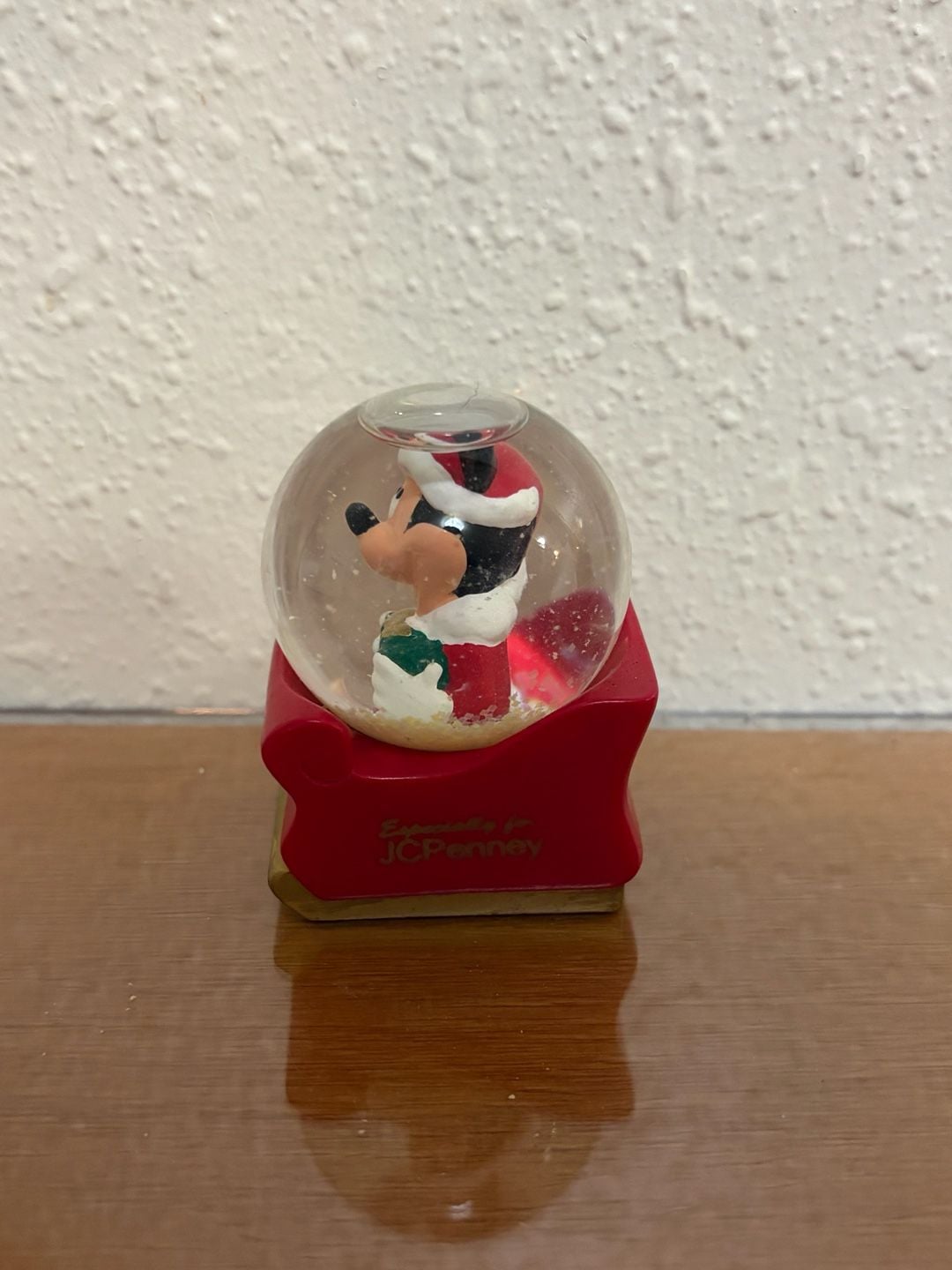 Disney Mickey Mouse Christmas Mini Snow Globe in Sleigh, 2003 2