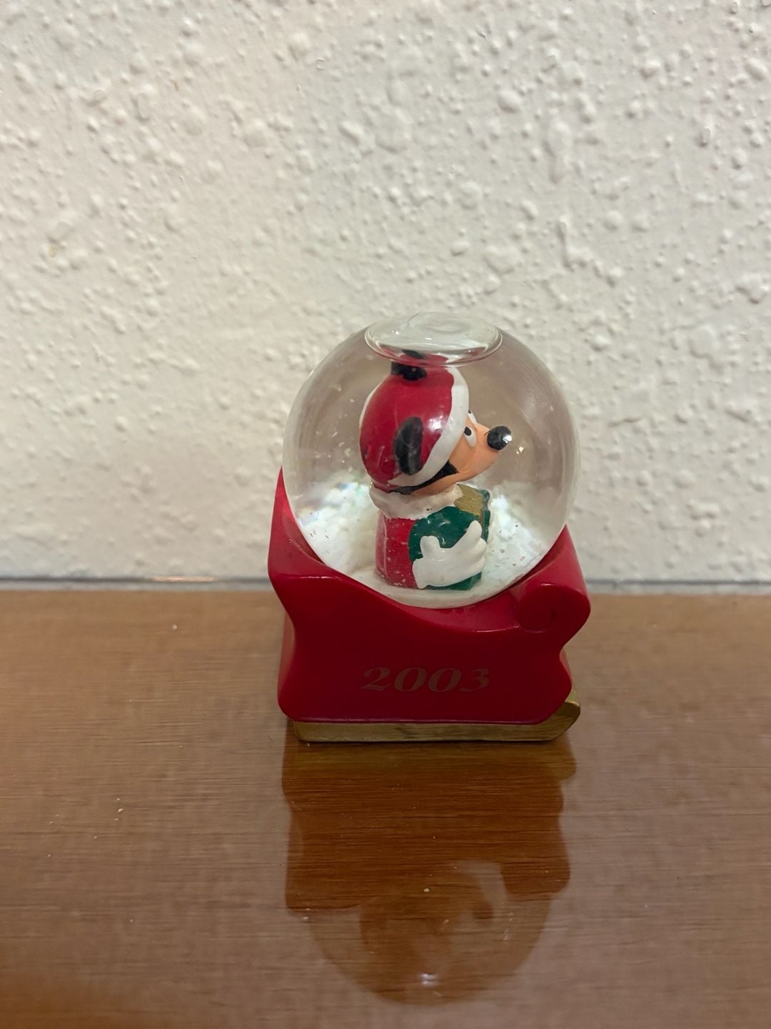 Disney Mickey Mouse Christmas Mini Snow Globe in Sleigh, 2003 4
