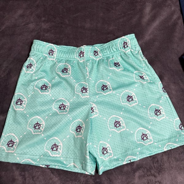 Bravest Studios Anarchy Skull Mesh Shorts