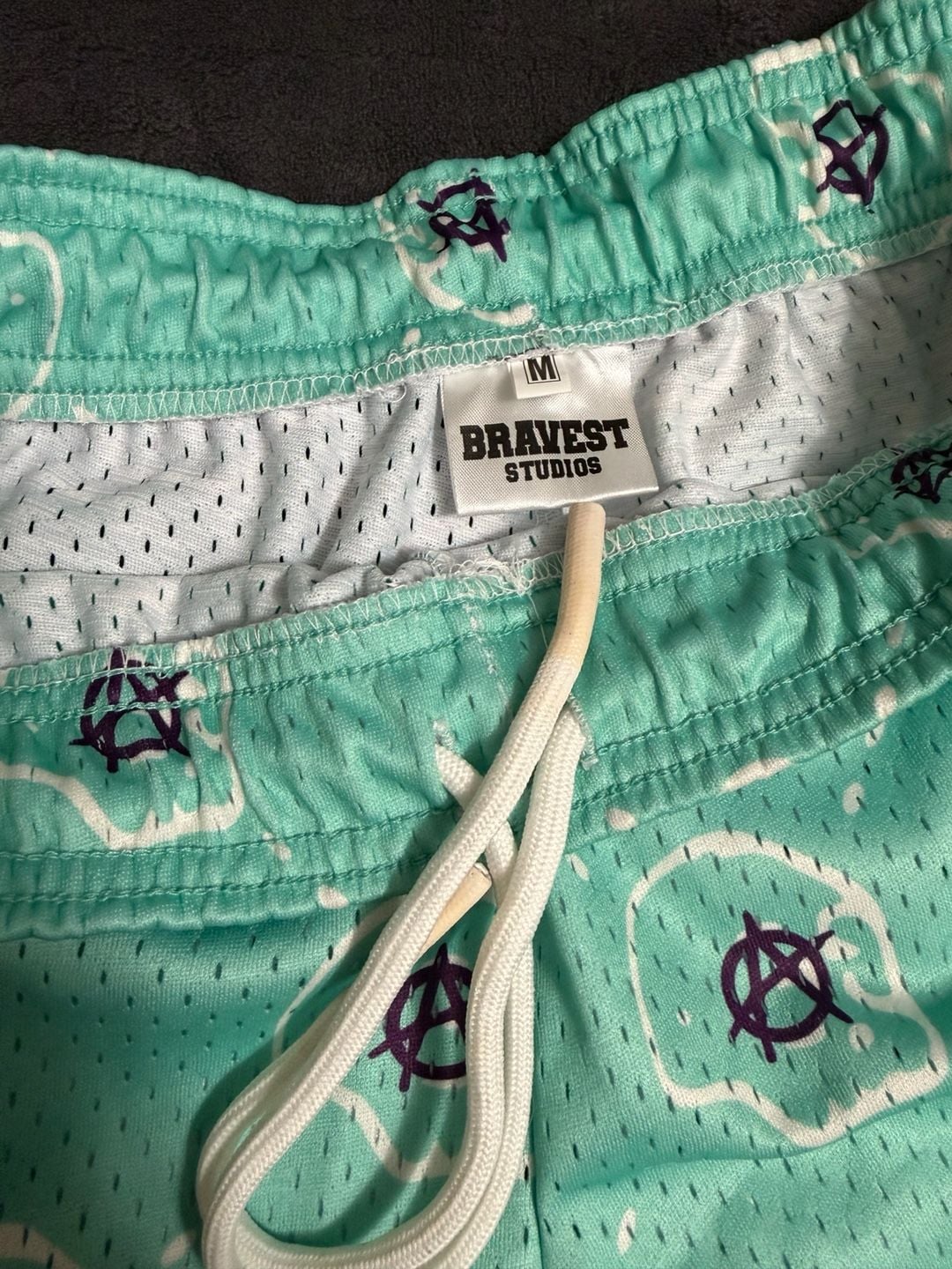 Bravest Studios Anarchy Skull Mesh Shorts 4