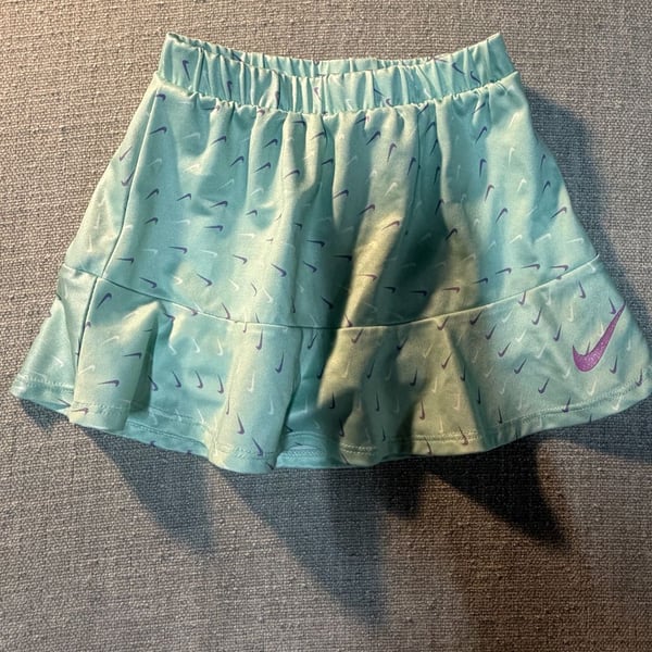 Nike Girls Mint Green All-Over Swoosh Print Athletic Tennis Skort Size 24M