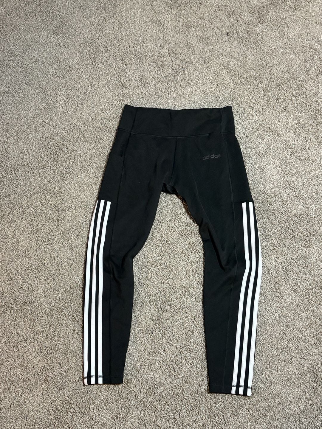 Adidas Women's Black 3-Stripes Climalite Pocket Leggings Size M 2