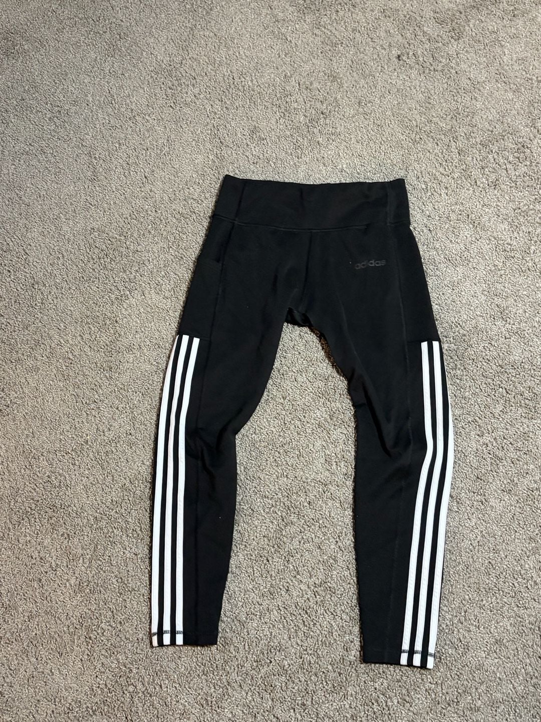 Adidas Women's Black 3-Stripes Climalite Pocket Leggings Size M 3