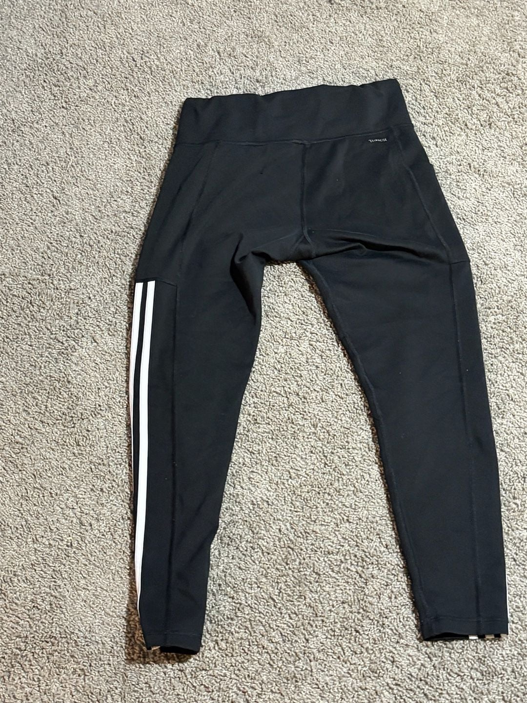 Adidas Women's Black 3-Stripes Climalite Pocket Leggings Size M 6