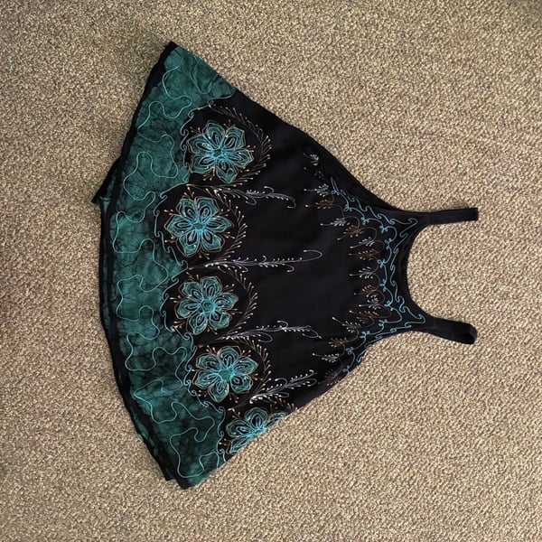 VTG 90's Y2K Babydoll Halter Top Sequins Fairy Whimsigoth Meghan Noland Sz M