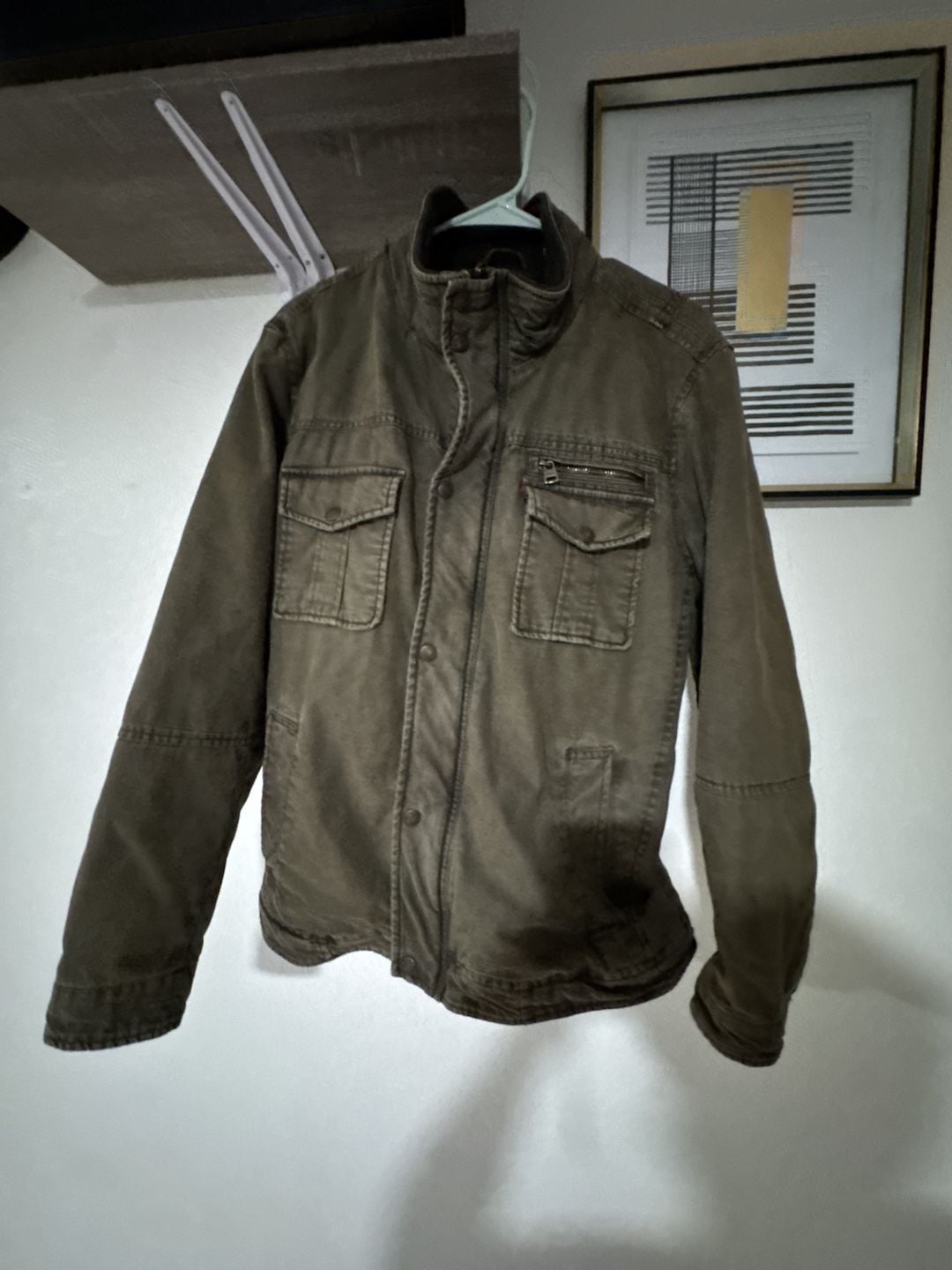 Levi's Military Utility Field Jacket Mens S Olive Green Sherpa Lining 6