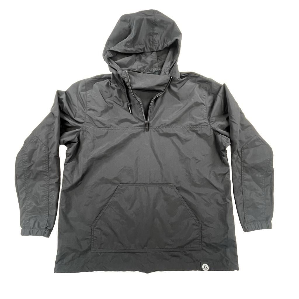 American Giant Black Nylon Pullover Anorak Hooded Jacket XL Made in USA 2