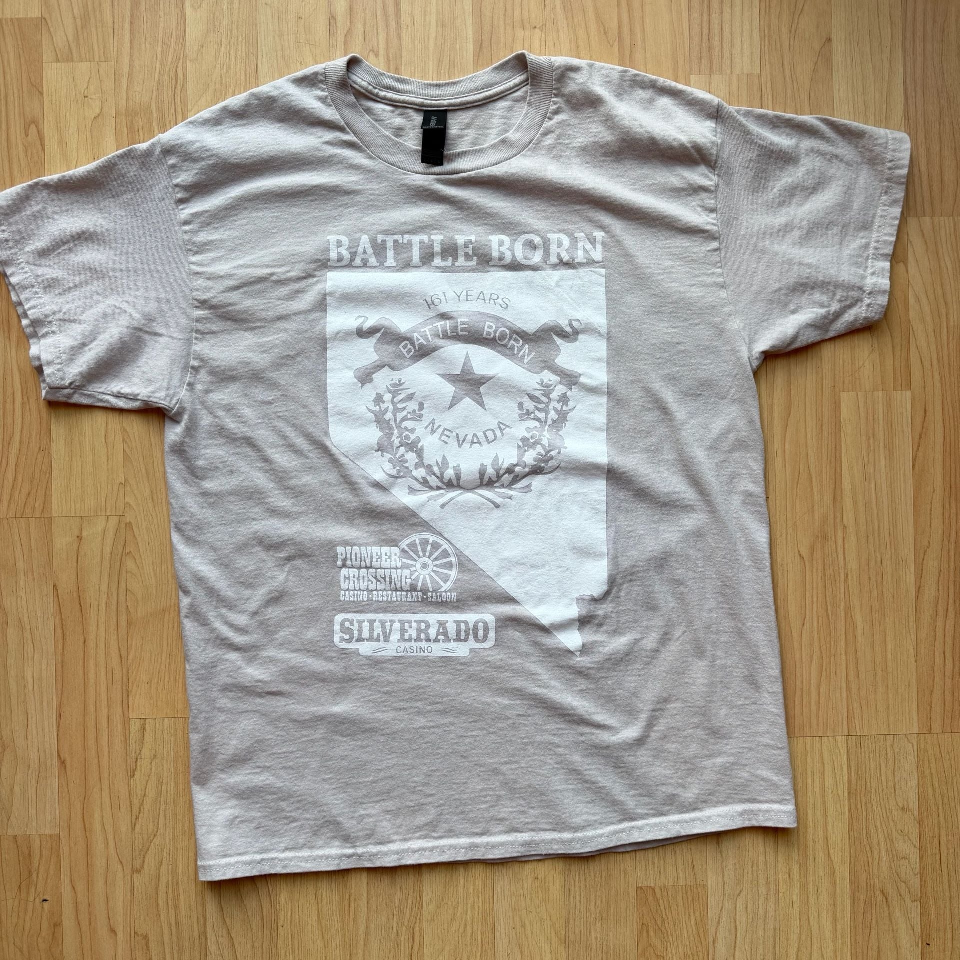 Battle Born Nevada Pioneer Crossing Silverado Casino T-Shirt Gray 2