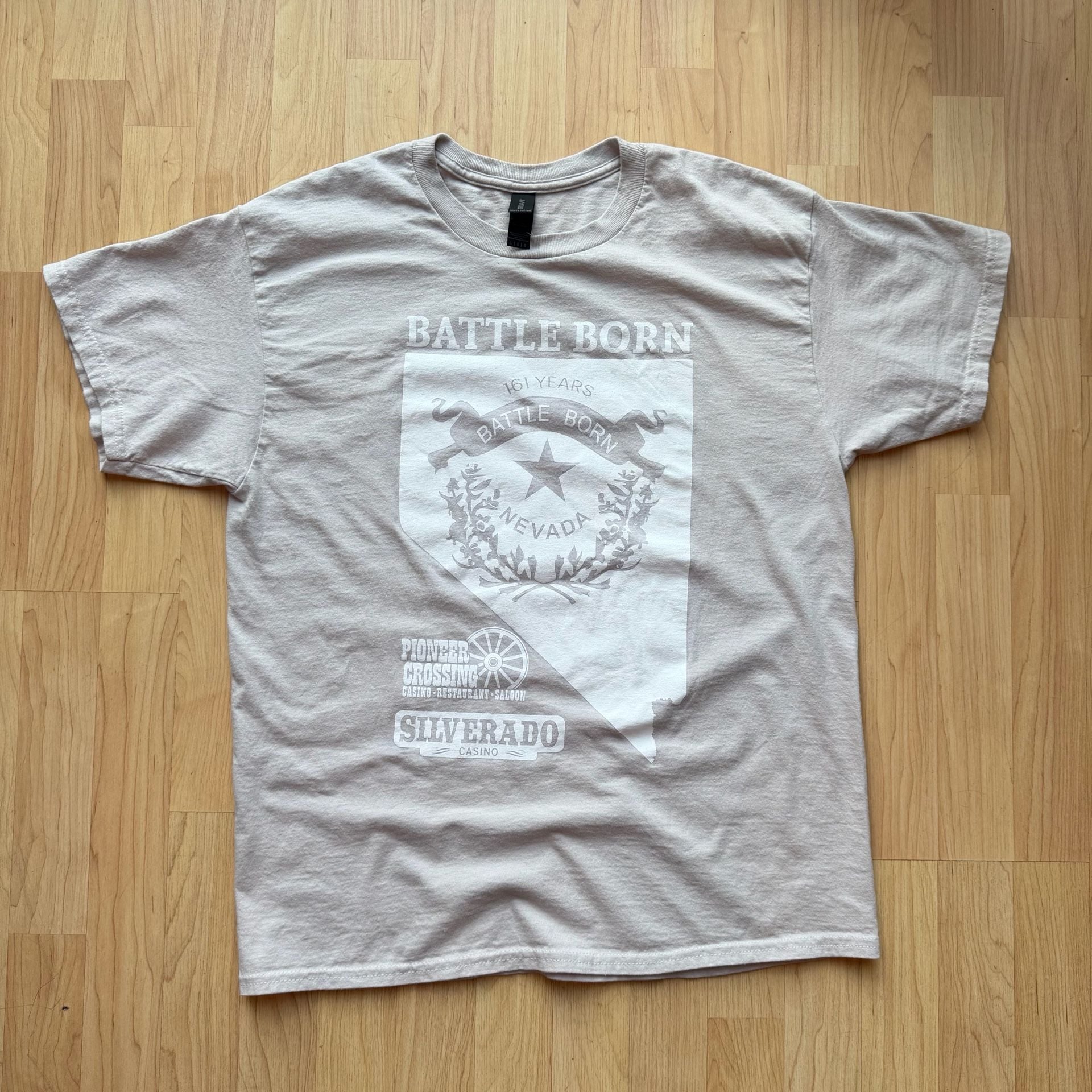 Battle Born Nevada Pioneer Crossing Silverado Casino T-Shirt Gray 3