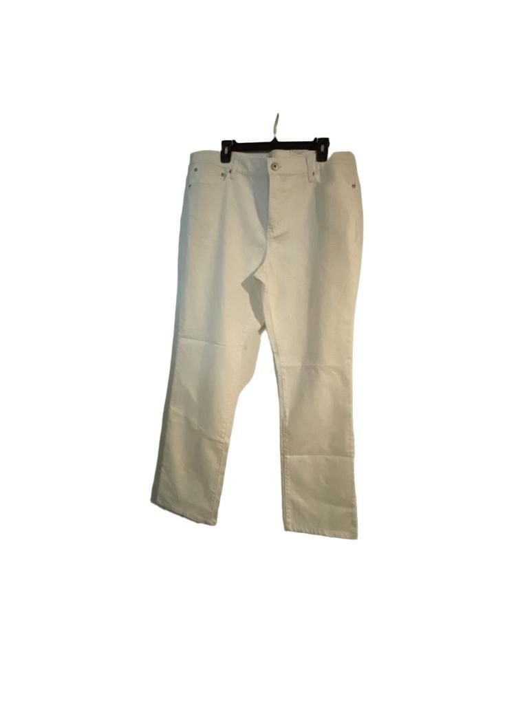 St. John's Bay Women's Straight Leg White Jeans 2