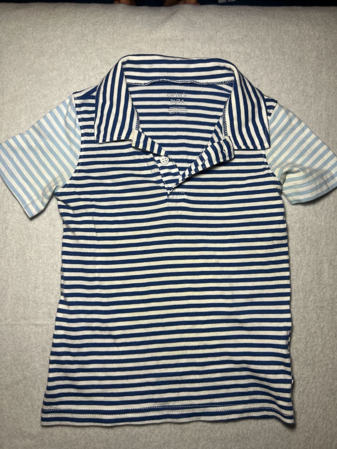 Carter's 2-Piece Striped Jersey Polo & Canvas Short Set, Size 3T/3A 3
