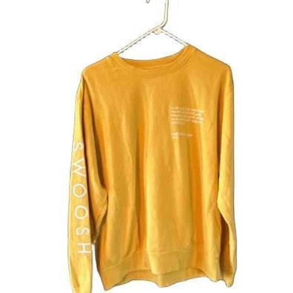 Nike DJ0465-761 Swoosh Crewneck Yellow Sweatshirt Pullover Men's M 0037