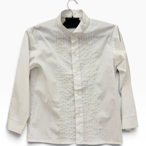 Pretty Me USA White Pleated Tuxedo Dress Shirt Size 8
