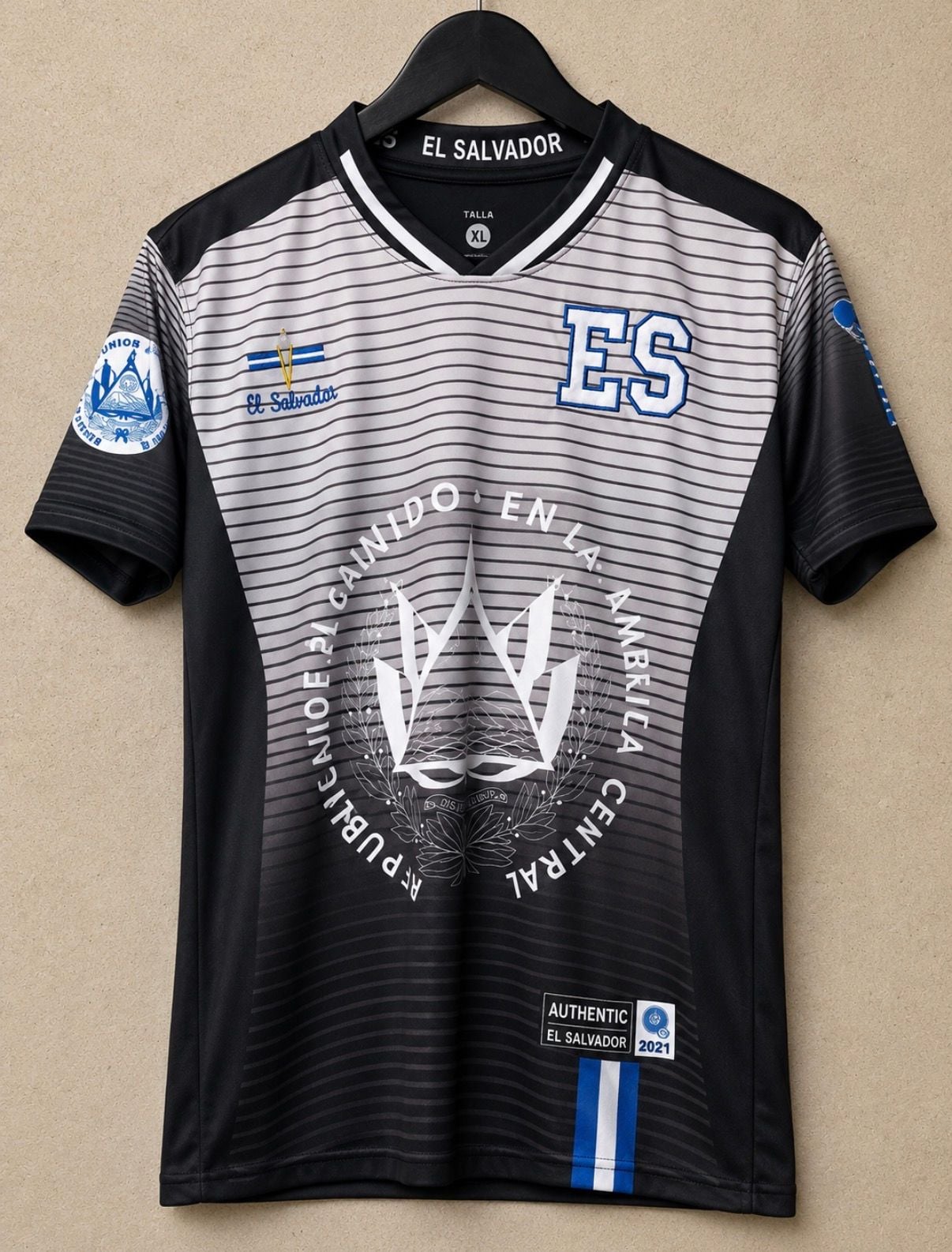 Fury El Salvador Soccer Jersey - El Salvador Men/Women/Unisex Short Sleeve, Sublimated, XL 2