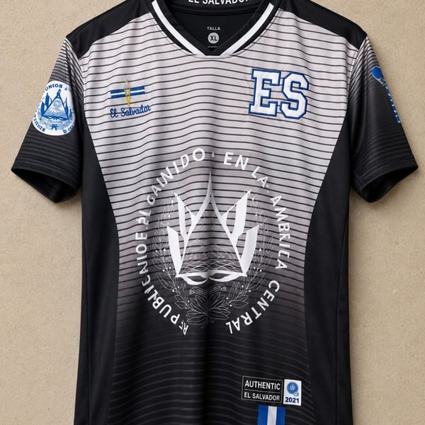 Fury El Salvador Soccer Jersey - El Salvador Men/Women/Unisex Short Sleeve, Sublimated, XL