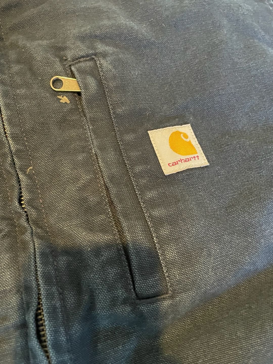 Carhartt Washed Duck Sherpa-Lined Mock-Neck Loose Fit Vest Dark Navy 3XL 3
