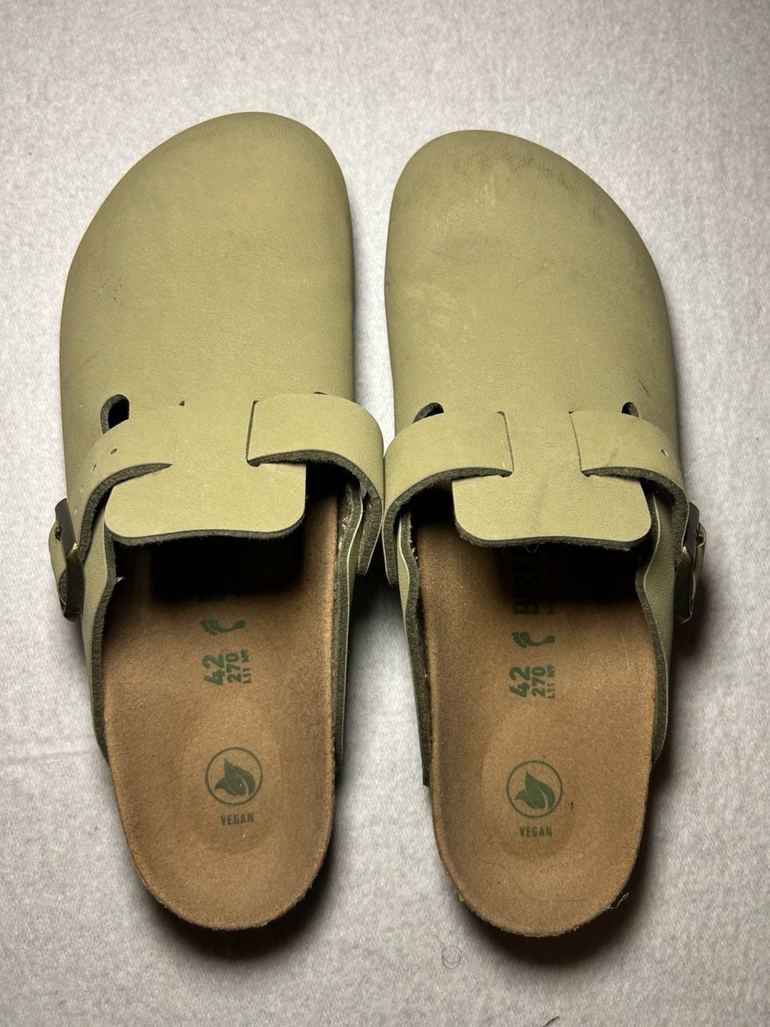 Birkenstock Boston Vegan Khaki Clog, US 11/ EU 42 2