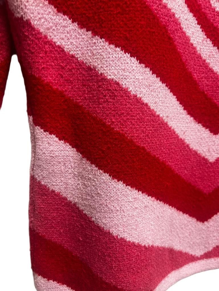 Cider Pink Red Heart Knit Sweater Size M Y2K Valentine Coquette 7