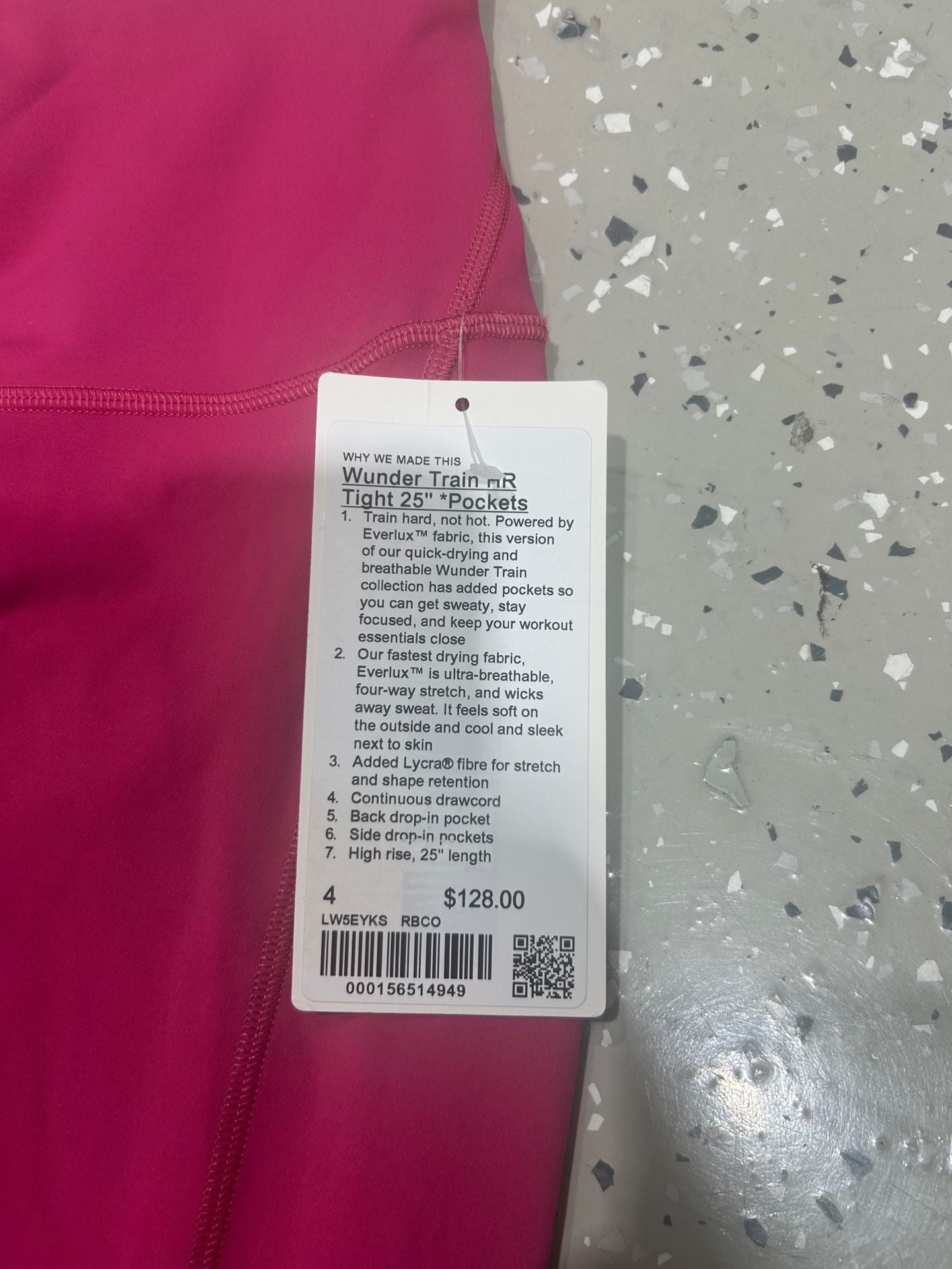 Lululemon Wunder Train High-Rise Tight 25" *Pockets Size 4 Wild Berry 4