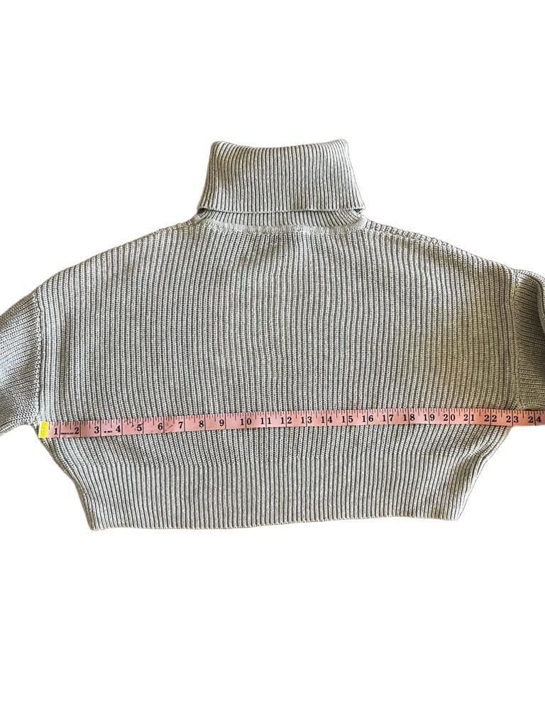 Edikted Gray Ribbed Oversized Cropped Turtleneck Sweater Size M/L 7