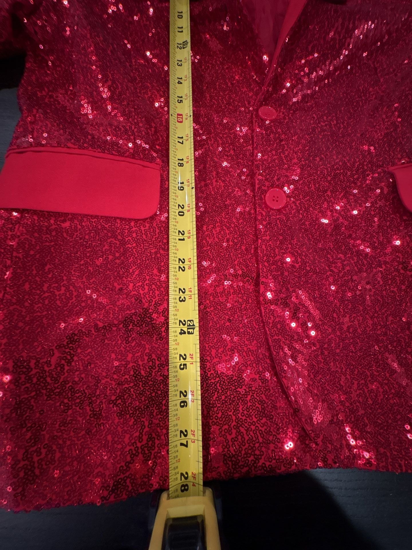 Tipsy Elves Men's Red Sequin All Over Blazer Size XL no tie New Ships out fast! 7