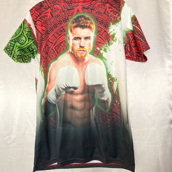 Canelo Alvarez Aztec Calendar and Boxing Gloves All-Over Print T-Shirt