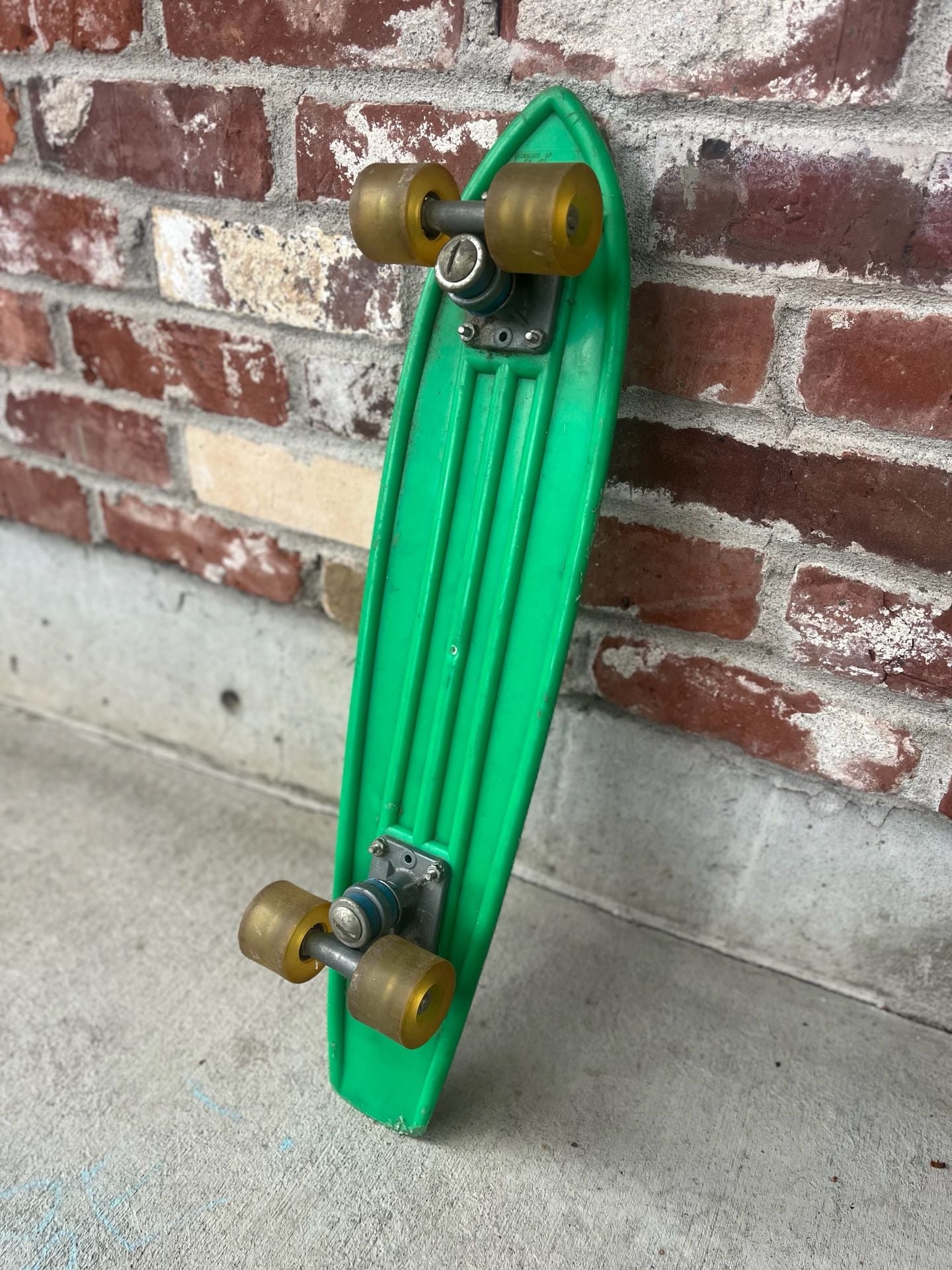 Vintage 1970s Frand Corp True Glide Flex Skateboard Green Deck Trucks Wheels 2