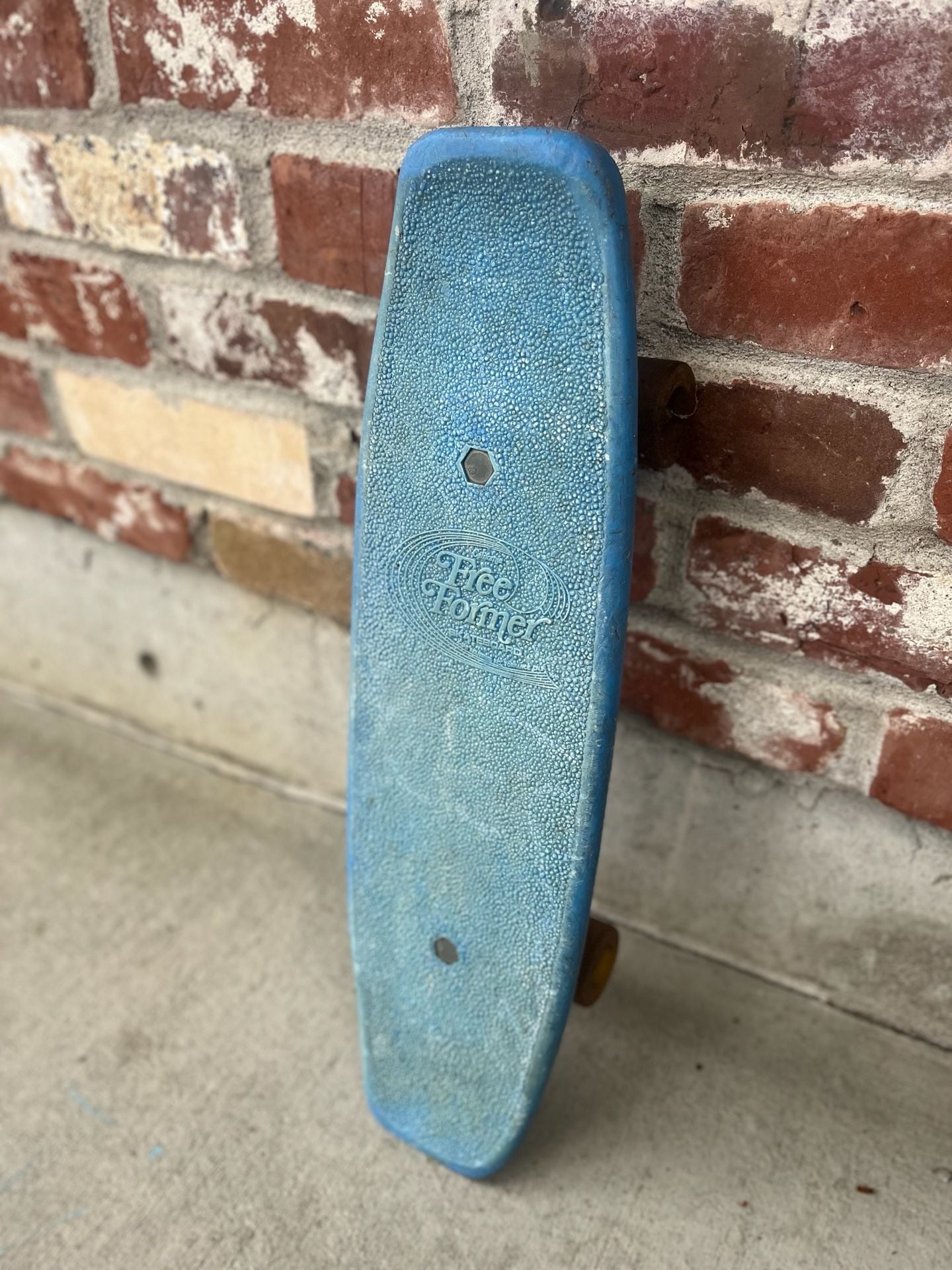 Vintage 1970s California Free Former Blue Plastic Skateboard with ALS Trucks 1