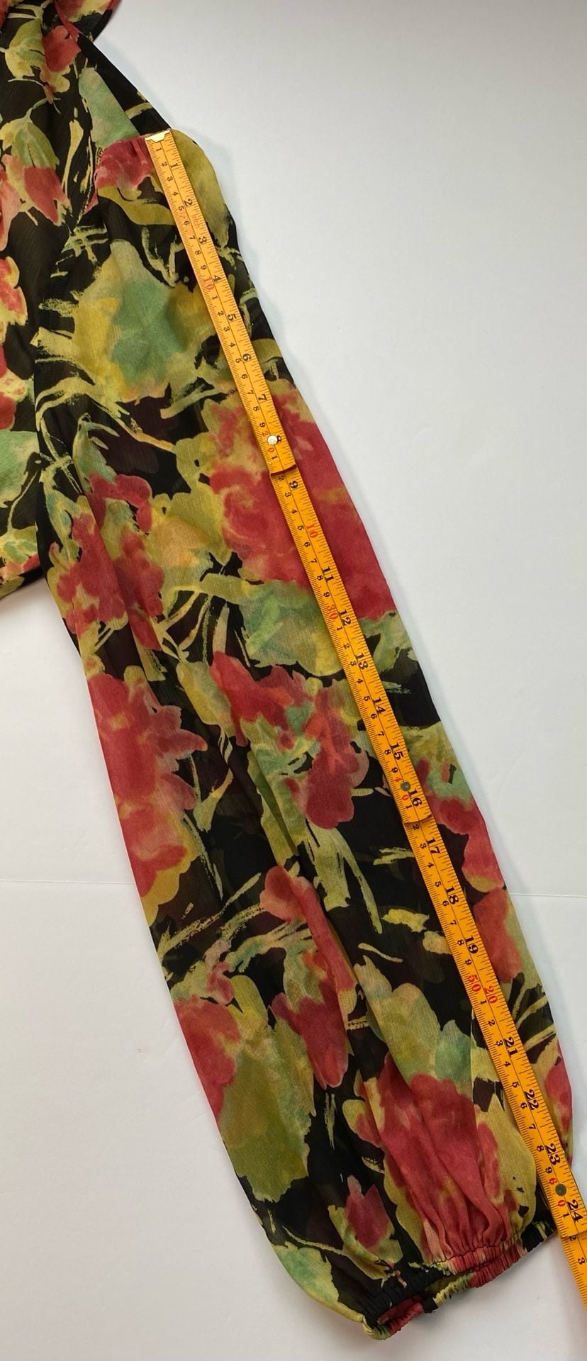 Lauren Ralph Lauren Women's Floral Crinkle Georgette Blouse Size XL Ruffle Neck 9