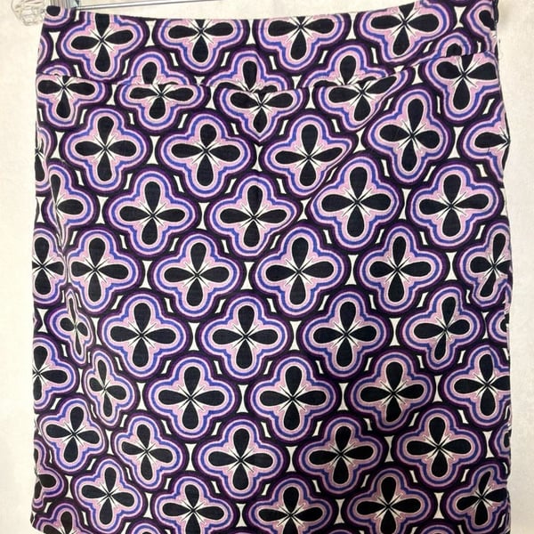 Ann Taylor Petite Geometric Pattern Mini Skirt Size 2P