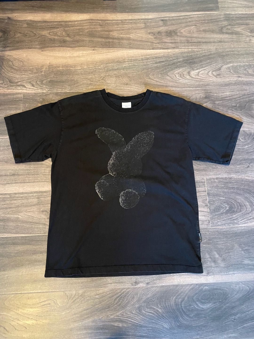 Acmé de la vie ADLV Black Fuzzy Rabbit Short Sleeve T-Shirt 2