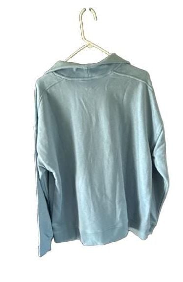 Eddie Bauer Women's Light Blue Quarter Zip Pullover Sweatshirt, XXL 0048 4
