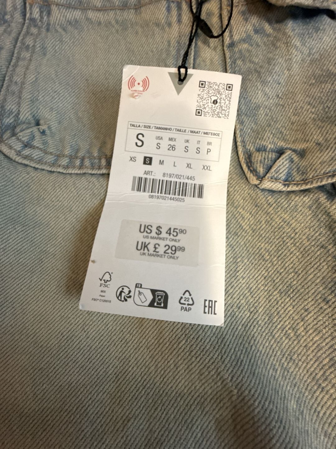 Zara Light Wash Denim Mini Skirt 5