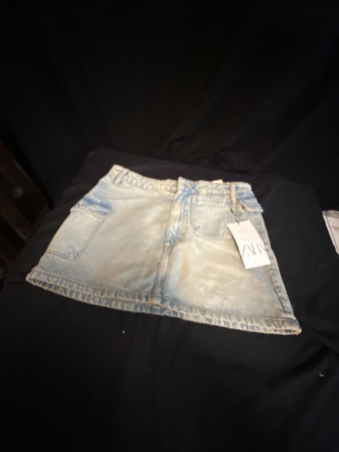 Zara Light Wash Denim Mini Skirt 6