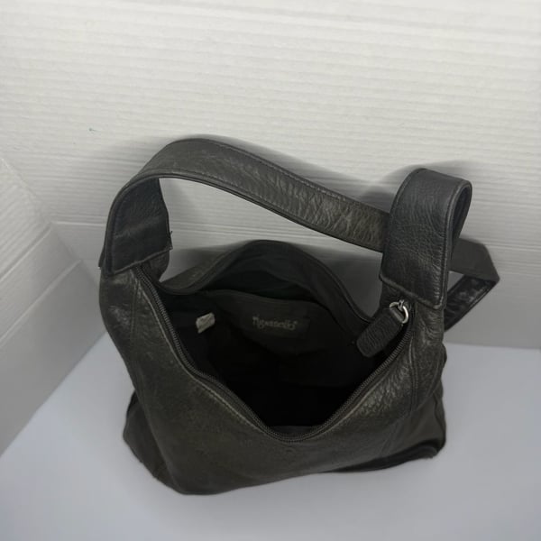 Tignanello Black Leather Hobo Shoulder Bag
