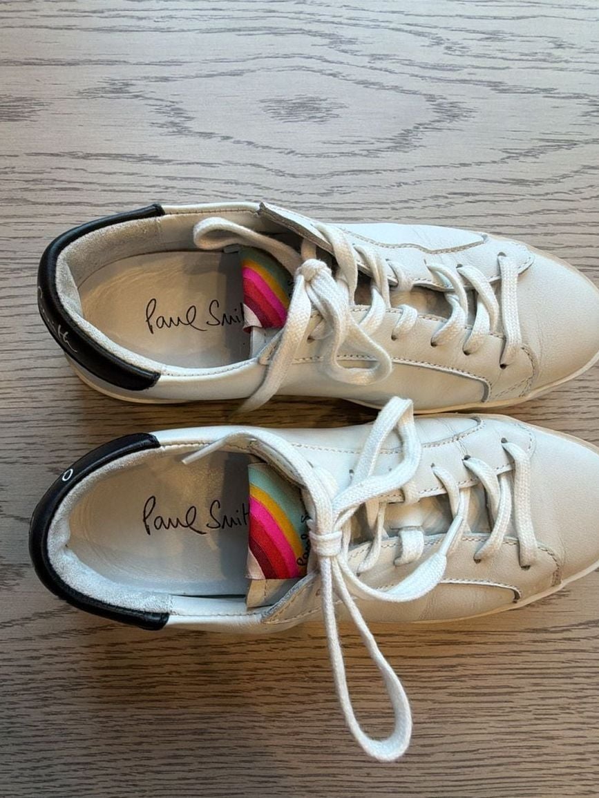 Paul Smith White Leather Low-Top Sneakers EU 37 3
