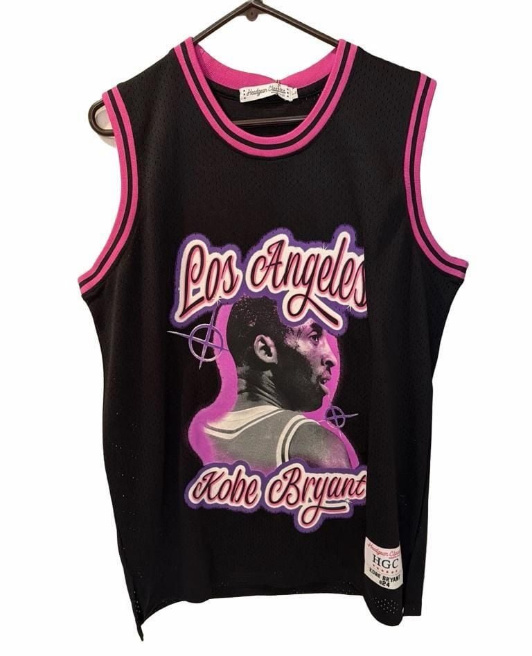 Headgear Classics Kobe Bryant Mamba 24 Los Angeles Basketball Jersey Black/Pink Sports 2
