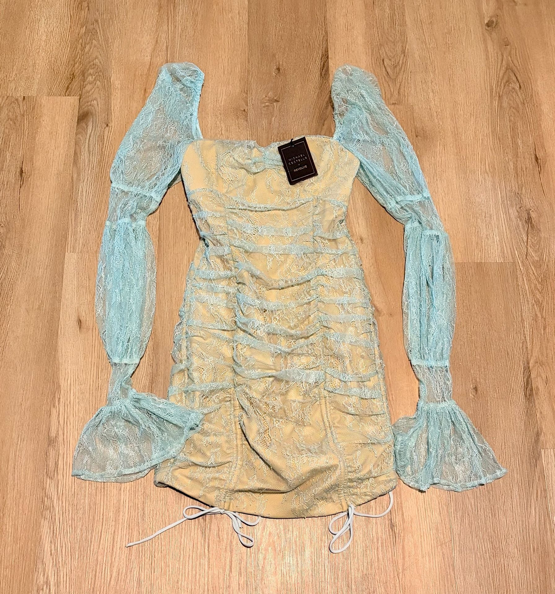 Michael Costello x Revolve Isadora Mini Dress - Ice Blue - Size: XS NWT 4